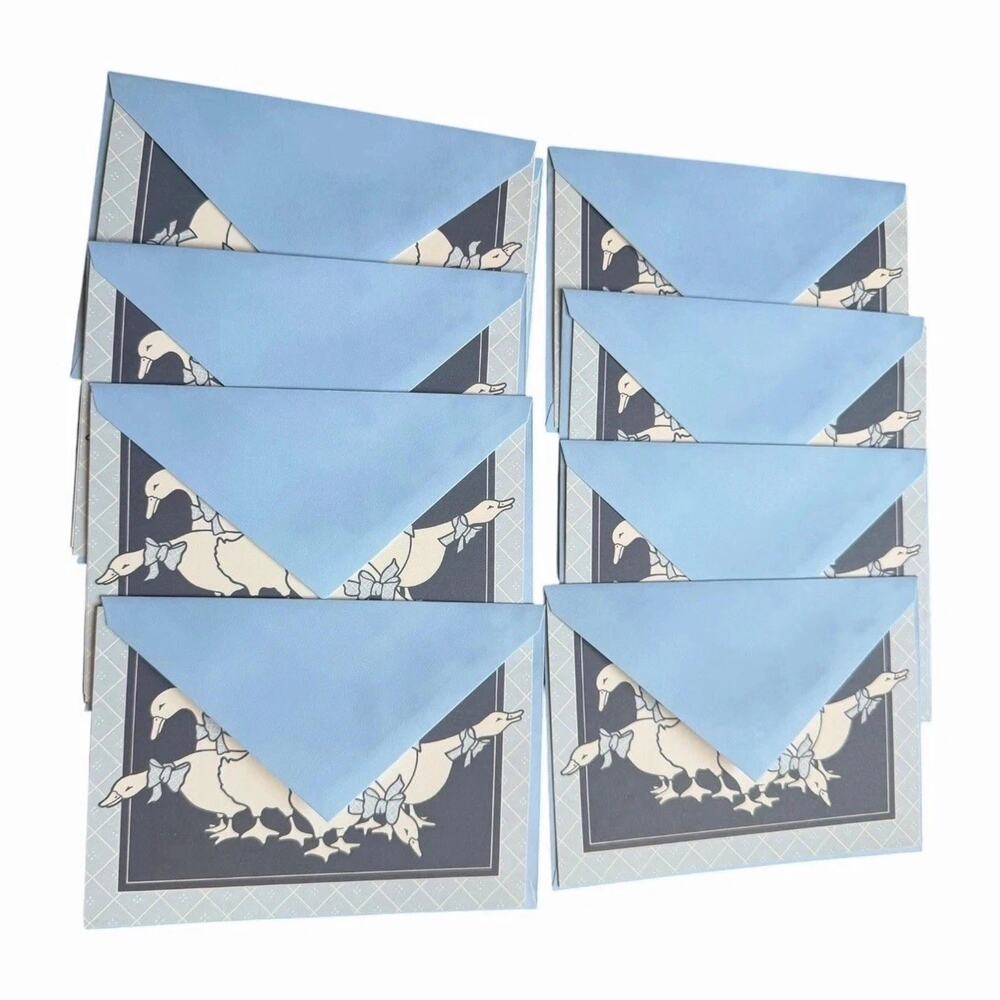 Vintage Baby Boy Birth Announcement Cards with Envelopes Blue Baby Boy Shower